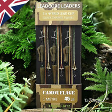 Leadcore Leaders Hybrid CAMO Carp Fishing Tackle Lead Clip QC Swivels 1m 45LB