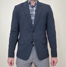 Ministry of Supply Velocity Houndstooth Suit Jacket Size 44 Blue New Trim Fit