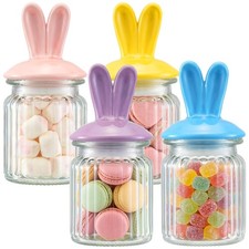 4 Pack Glass Candy Jars with