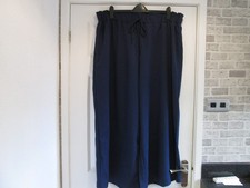 WIDE LEG  ELASTICATED WAIST NAVY TROUSERS SIZE 4XL