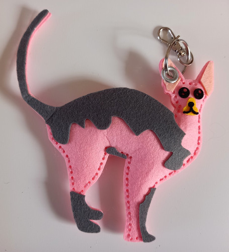 Pink felt sphinx - pink, animal