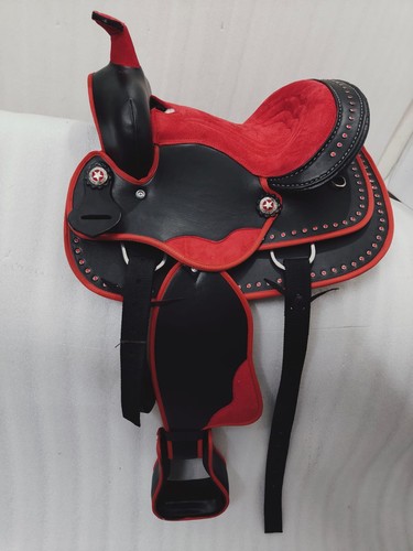 Synthetic red black western - synthetic, red/black