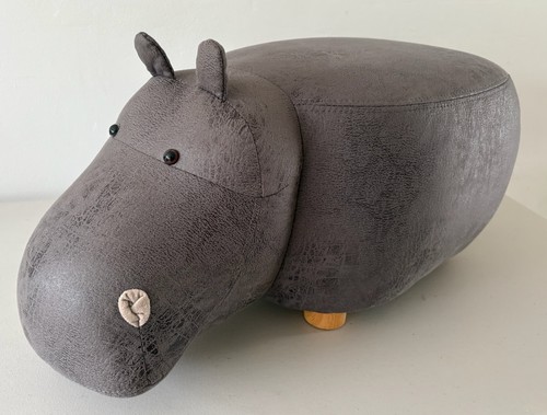 Hippo footstools faux grey - footstools-,