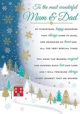 To The Most Wonderful Mum and Dad Christmas Card. 23x15 (9x6 Inches)