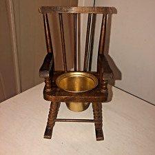 Vintage Mini Wooden Rocking Chair Plant Pot Planter *good vtg cond* slight flaw