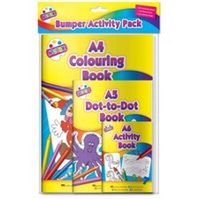 Kids Bumper Activity Pack Set Of 3 Puzzle Books Dot to Dot Colouring Fun