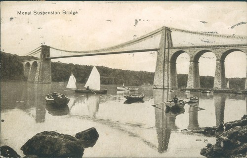 Menai suspension bridge 1914