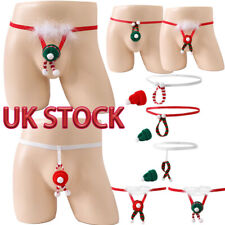 UK Men Xmas G-string Underwear Funny T-back Thongs Novelty Elastic Waist Briefs