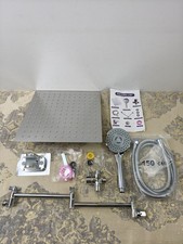 12'' Rain Shower Head Combo With 16'' Flexible Adjustment Arm, High Pressure Rai