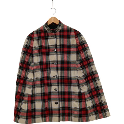 Vintage plaid cape - plaid,