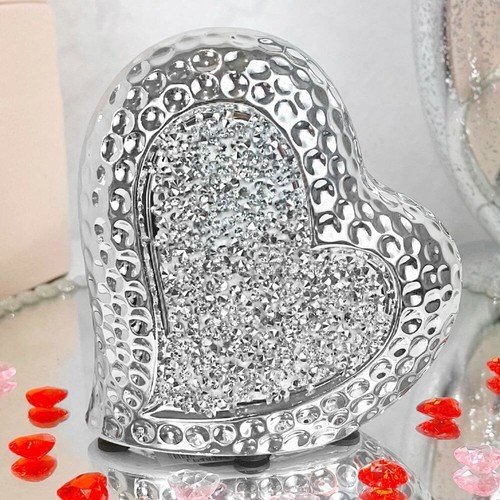 Silver sparkle heart - silver,