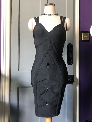 Black bondage bodycon - s,