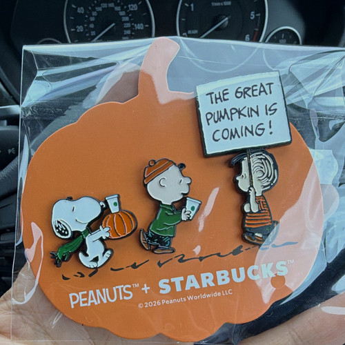 Peanuts starbucks enamel pin - enamel,