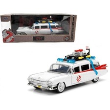 JADA 99731  GHOSTBUSTERS CADILLAC ECTO-1   WHITE / RED  1:24  DIE CAST MODEL CAR