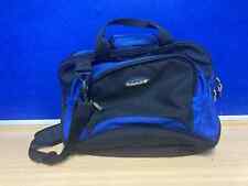Timberland Black and Blue Duffel Bag in travel with shoulder strap