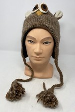 Made In Nepal Fleece Lined Cute Owl Tassel 100% Wool Hat Warm Winter Ethic 2-6yr