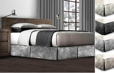 Crushed Velvet Bed Divan Bed Wrap Platform Valance Sheet Bed Base Velvet Cover