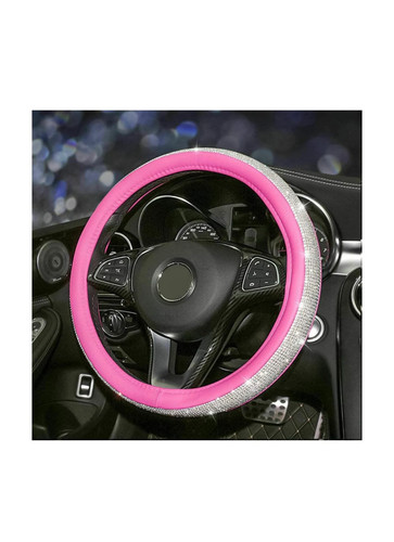 Hot pink leather bling - pink, white