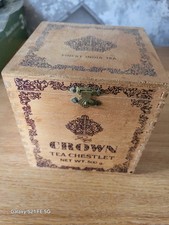 Vintage Crown Wooden Tea Chest