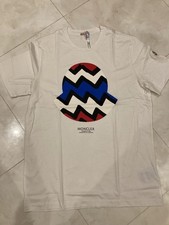 MONCLER Authentic White Short Sleeve T-Shirt Center Print Size L R4441