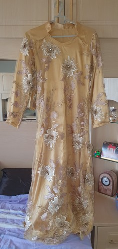 Embroided flower design maxi - design,,
