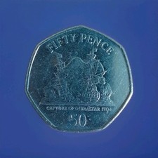 Gibraltar 50p coin Rare Date 2011  Capture of Gibraltar. Circulated 