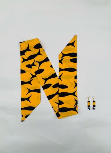 African wax print head band - african,