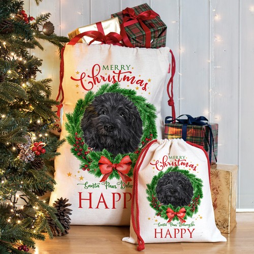 Doodle dog christmas sack - dog,