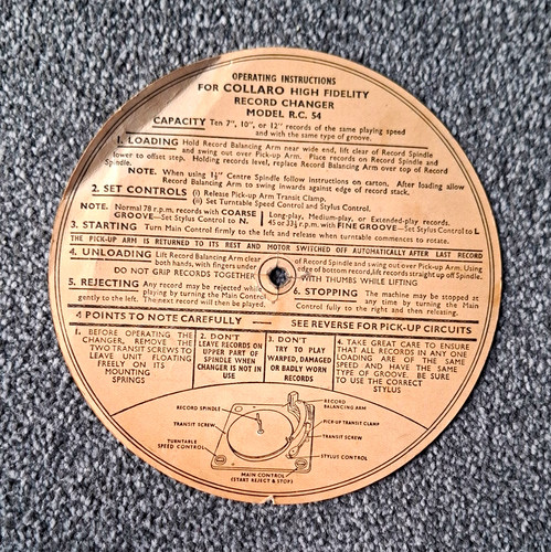 Collaro 54 record changer - r.c.,