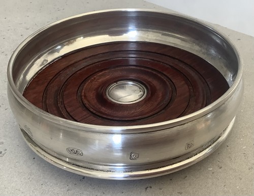 Sterling silver coaster with - coaster,