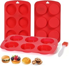 Silicone Muffin Top Pan 3 Pack,silicone egg molds for Breakfast Sandwiches 3 Inc
