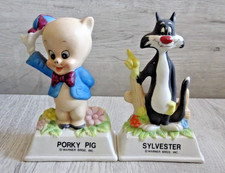 Loony Tunes Sylvester Porky Pig  Figurine Vintage Warner Bros Cartoon Novelties