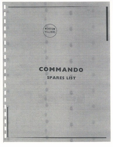 Norton parts manual book - book, 1968