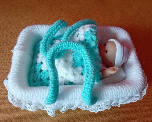 Dolls turquoise white - &,