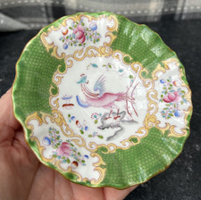 Minton “Green Cockatrice” Fluted Dish – 12cm – Fine Bone China – Made in England