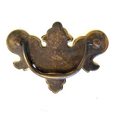 Solid brass plate handle antique drawer furniture restoration Chippendale 3 1/2"