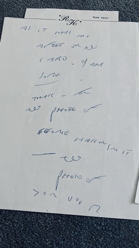 Ron kray double hand - ron, written