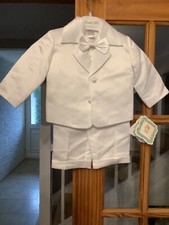 Couche Tot, Baby Boys Ivory Romper Suit, Baby Boys Christening Outfit 0/6