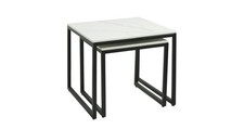 DFS Tina White & Black Set of Two Nesting Side Tables RRP £179