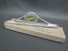 Vintage unusual aluminium 9" spirit level inclinometer in box by Whitticase