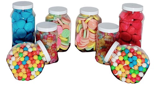 Retro plastic sweet jars - 8,