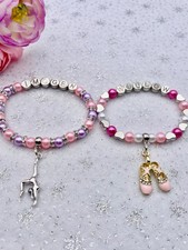 Personalised Gymnast Bracelet, Ballet Name bracelet, kids ballet gift