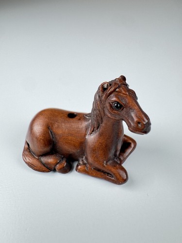 Japanese horse netsuke - netsuke, boxwood