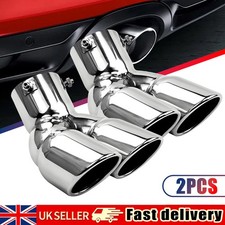 2x 76mm Dual Twin Exhaust Tip