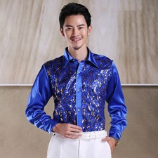 Men Glitter Silky Sequins Long