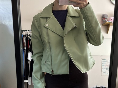 Mint green biker jacket - mint,