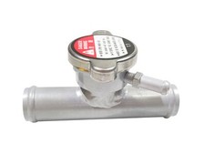 Aluminium 1" Hose In-Line Radiator Filler Neck With Cap 45 Degrees Silver 