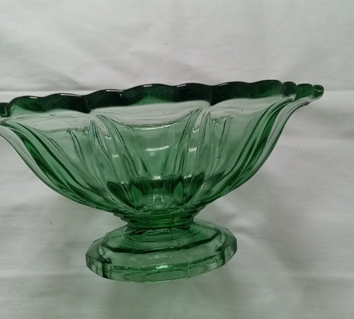 Vintage green glass footed - vintage,