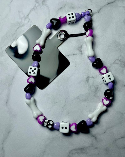 Black white purple skull - skull, dice