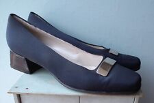 Women's vintage shoes Marco Moreo navy blue EU 40.5 7.5 Italy court chunky heel